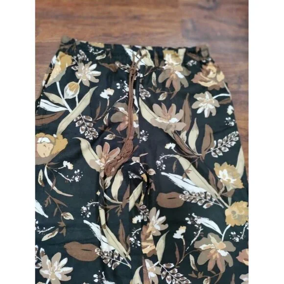 Joie Womens Linen Flowh Boho Artsey Floral Drawstring Pants L - Picture 8 of 13